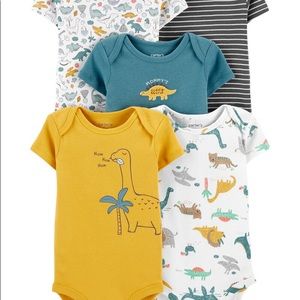 Carter’s 5 piece dinosaur onesies